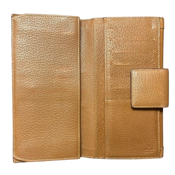 EUC Gucci Leather & Mono GG Canvas Snap Long Wallet - Picture 5 of 7